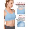 imageYvette High Impact Women Sports Bra Front Closure Double Deck Mesh Running Bra for Plus Size for Plus SizeBlue