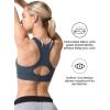 imageYvette High Impact Women Sports Bra Front Closure Double Deck Mesh Running Bra for Plus Size for Plus SizeHaze Blue  Half Open Zipper