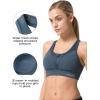 imageYvette High Impact Women Sports Bra Front Closure Double Deck Mesh Running Bra for Plus Size for Plus SizeHaze Blue  Half Open Zipper