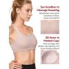 imageYvette High Impact Women Sports Bra Front Closure Double Deck Mesh Running Bra for Plus Size for Plus SizePink