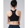 imageYvette Sports Bras for Women Ribbed High Neck Racerback TopsBlack