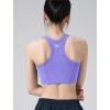 imageYvette Sports Bras for Women Ribbed High Neck Racerback TopsPurple