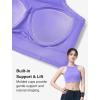 imageYvette Sports Bras for Women Ribbed High Neck Racerback TopsPurple