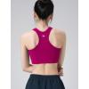 imageYvette Sports Bras for Women Ribbed High Neck Racerback TopsRose Red