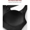 imageYvette Supportive Sports Bra Adjustable Straps Plus Size Workout Running High Impact Sports Bras for Women Sewn in PadsBlack