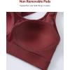 imageYvette Supportive Sports Bra Adjustable Straps Plus Size Workout Running High Impact Sports Bras for Women Sewn in PadsBurgundy