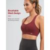 imageYvette Supportive Sports Bra Adjustable Straps Plus Size Workout Running High Impact Sports Bras for Women Sewn in PadsBurgundy