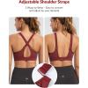 imageYvette Supportive Sports Bra Adjustable Straps Plus Size Workout Running High Impact Sports Bras for Women Sewn in PadsBurgundy