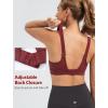 imageYvette Supportive Sports Bra Adjustable Straps Plus Size Workout Running High Impact Sports Bras for Women Sewn in PadsBurgundy