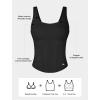 imageYvette Athletic Tank Tops for Women Built in Bra Workout Yoga Padded Basic Cami Shirts Gym Tennis PickleballBlack
