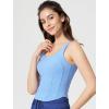 imageYvette Athletic Tank Tops for Women Built in Bra Workout Yoga Padded Basic Cami Shirts Gym Tennis PickleballBlue