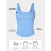 imageYvette Athletic Tank Tops for Women Built in Bra Workout Yoga Padded Basic Cami Shirts Gym Tennis PickleballBlue