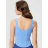 imageYvette Athletic Tank Tops for Women Built in Bra Workout Yoga Padded Basic Cami Shirts Gym Tennis PickleballBlue