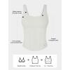 imageYvette Athletic Tank Tops for Women Built in Bra Workout Yoga Padded Basic Cami Shirts Gym Tennis PickleballWhite