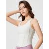 imageYvette Athletic Tank Tops for Women Built in Bra Workout Yoga Padded Basic Cami Shirts Gym Tennis PickleballWhite