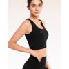 imageYvette Comfortable Yoga Sports Bra Scoop Neck with Builtin Bra and Round Back Cutout Workout TopBlack