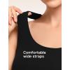 imageYvette Comfortable Yoga Sports Bra Scoop Neck with Builtin Bra and Round Back Cutout Workout TopBlack