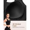 imageYvette Comfortable Yoga Sports Bra Scoop Neck with Builtin Bra and Round Back Cutout Workout TopBlack