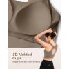 imageYvette Comfortable Yoga Sports Bra Scoop Neck with Builtin Bra and Round Back Cutout Workout TopBrown
