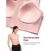 imageYvette Front Zipper Sports Bras for Women High Support Large Bust Supportive Racerback Sports Bra High Impact for RunningPink