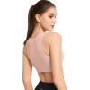 imageYvette Front Zipper Sports Bras for Women High Support Large Bust Supportive Racerback Sports Bra High Impact for RunningPink