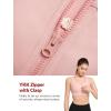 imageYvette Front Zipper Sports Bras for Women High Support Large Bust Supportive Racerback Sports Bra High Impact for RunningPink
