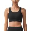 imageYvette High Support Sports Bras for Women Sewn in Padding Racerback Sports Bra High Impact No Bounce for Large BreastsBlack