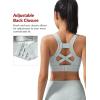 imageYvette High Support Sports Bras for Women Sewn in Padding Racerback Sports Bra High Impact No Bounce for Large BreastsGrey