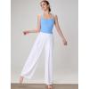 imageYvette High Waisted Wide Leg Pants for Women Lightweight Casual Athletic Pants Loose Fit Lounge Travel WorkWhite