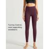 imageYvette Leggings for Women with Pockets High Waist Athletic Non SeeThrough TightsBurgundy