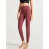 imageYvette Leggings for Women with Pockets High Waist Athletic Non SeeThrough TightsDark Red