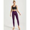 imageYvette Leggings for Women with Pockets High Waist Athletic Non SeeThrough TightsReddish Purple