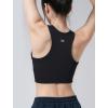imageYvette Longline High Neck Sports Bras for Women Racerback Padded Crop Tank Top with Built in Bra Workout YogaBlack