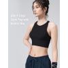 imageYvette Longline High Neck Sports Bras for Women Racerback Padded Crop Tank Top with Built in Bra Workout YogaBlack