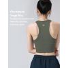 imageYvette Longline High Neck Sports Bras for Women Racerback Padded Crop Tank Top with Built in Bra Workout YogaGreen
