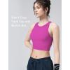imageYvette Longline High Neck Sports Bras for Women Racerback Padded Crop Tank Top with Built in Bra Workout YogaPink