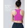 imageYvette Longline High Neck Sports Bras for Women Racerback Padded Crop Tank Top with Built in Bra Workout YogaPink