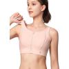 imageYvette Sports Bra Front Zipper High Impact Sports Bras for Women Plus Size Criss Cross Back Full Support for Large BustPink