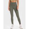 imageYvette Tummy Control Workout Leggings for Women High Waisted Yoga Pants Rib Knit Non SeeThroughArmy Green