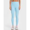 imageYvette Tummy Control Workout Leggings for Women High Waisted Yoga Pants Rib Knit Non SeeThroughLight Blue