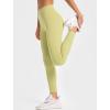 imageYvette Tummy Control Workout Leggings for Women High Waisted Yoga Pants Rib Knit Non SeeThroughYellow