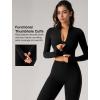 imageYvette Womens Athletic Full Zip Workout Jacket with Thumb Holes Running Yoga Slim Fit Cropped JacketBlack