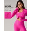 imageYvette Womens Athletic Full Zip Workout Jacket with Thumb Holes Running Yoga Slim Fit Cropped JacketRose Red