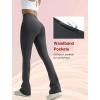 imageYvette Womens Flare FleeceLined Leggings High Waisted Yoga Pants for Daily WearGrey