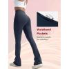 imageYvette Womens Flare FleeceLined Leggings High Waisted Yoga Pants for Daily WearNavy