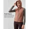 imageYvette Womens Hooded Lightweight Warm Windproof Zip Up Sleeveless Jacket for Hiking Golf RunningBrown