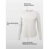 imageYvette Womens Long Sleeve Athletic TShirts Workout Running Basic Tee Tank Top Gym Casual ShirtsOffwhite