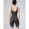 imageYvette Womens Shapewear Jumpsuits Built in Bra Tummy Control Bodycon Bodysuits Yoga Workout Rompers ShortsGrey