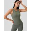 imageYvette Workout Tank Top with Builtin Bra for Women Padded Racerback Athletic Shirts Breathable Camisole Gym YogaGreen