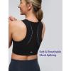 imageYvette Yoga Bra Racerback ampamp Mesh Panels Square Neck Fixed Cups Sports Bra for Women Light Support Workout Tank TopBlack